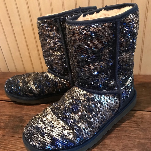 uggs blue sparkle boots